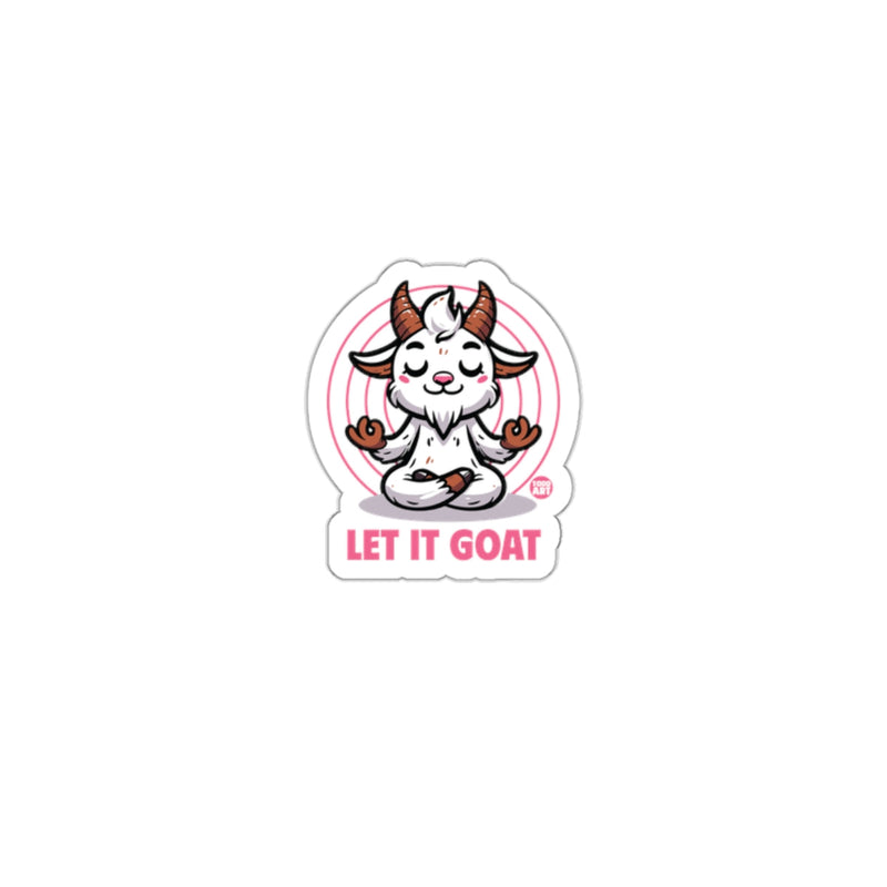 Load image into Gallery viewer, Let It Goat Sticker Cute Meditating Goat Art
