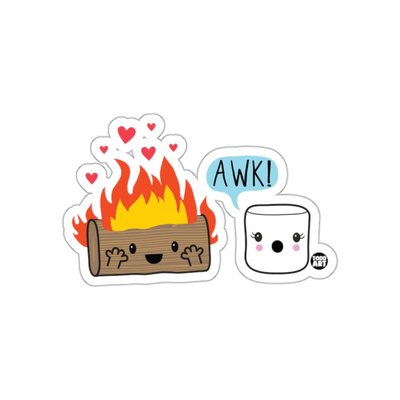 Load image into Gallery viewer, Adorable Firewood and Marshmallow Sticker Design
