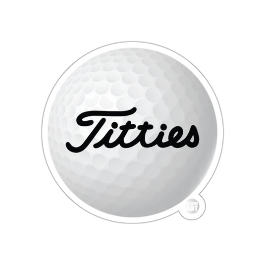 Titties Funny Parody Golf Ball Novelty Graphic sticker
