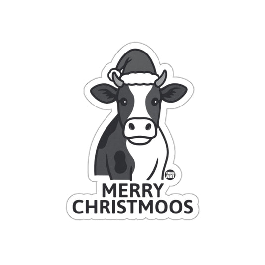 Merry Christmoos Christmas Cow Art Sticker