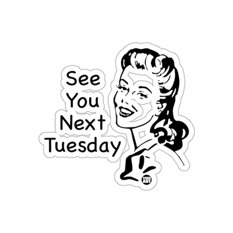 Load image into Gallery viewer, See You Next Tuesday Retro Pinup Style Design sticker
