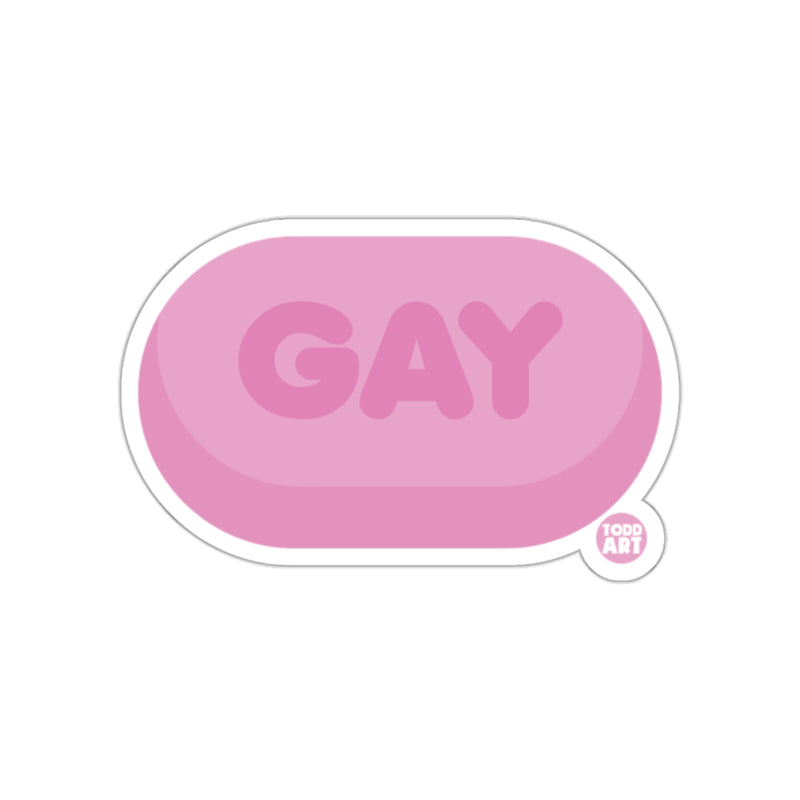 Load image into Gallery viewer, Pink GAY Todd Art Sticker for LGBTQ+ Visibility
