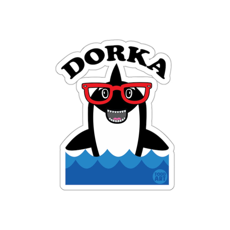 Load image into Gallery viewer, Dorka Orca with Red Glasses Todd Art Illustration sticker
