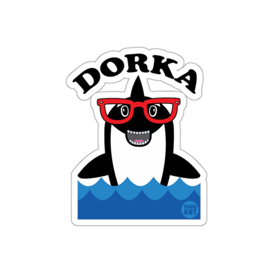 Dorka Orca with Red Glasses Todd Art Illustration sticker