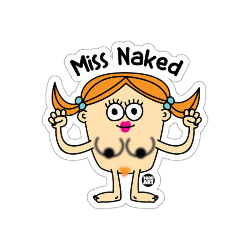 Load image into Gallery viewer, Funny Cartoon Miss Naked Sticker for Humor Lovers
