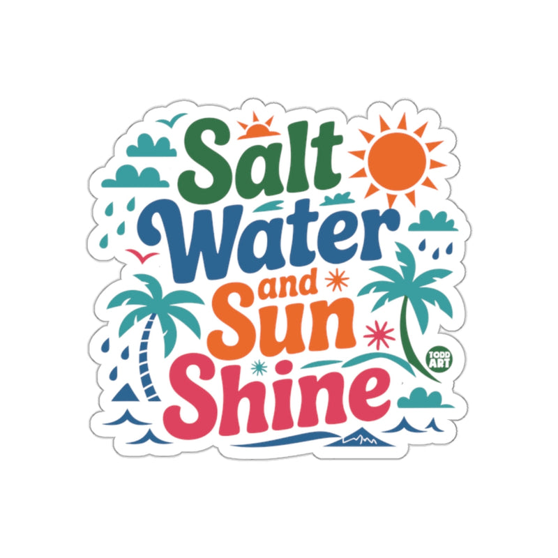 Load image into Gallery viewer, Salt Water and Sunshine Sticker Beach Scene Artwork

