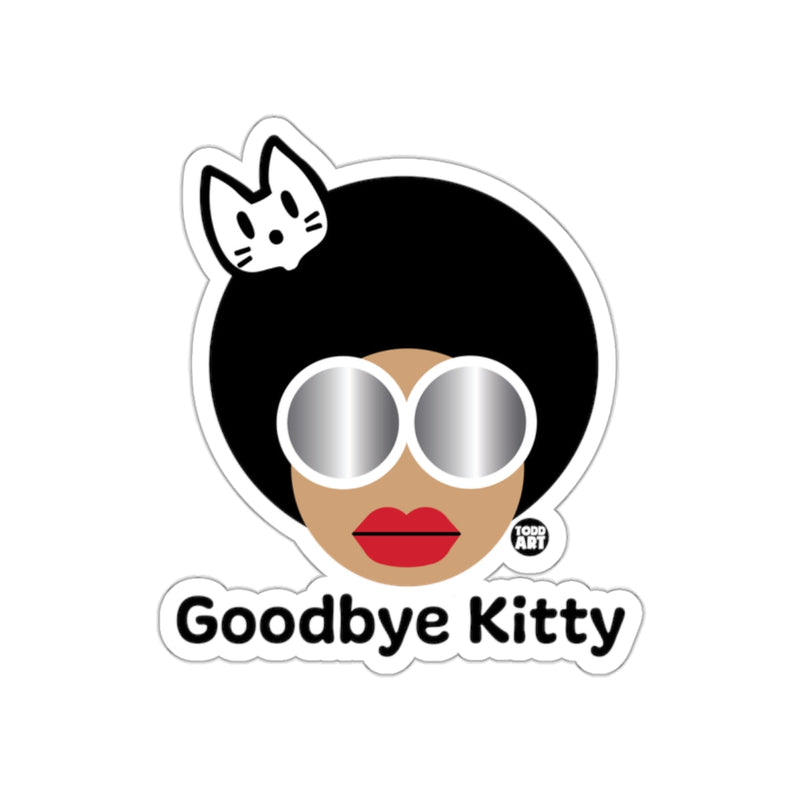 Load image into Gallery viewer, Goodbye Kitty Sticker with Sunglasses Art Design
