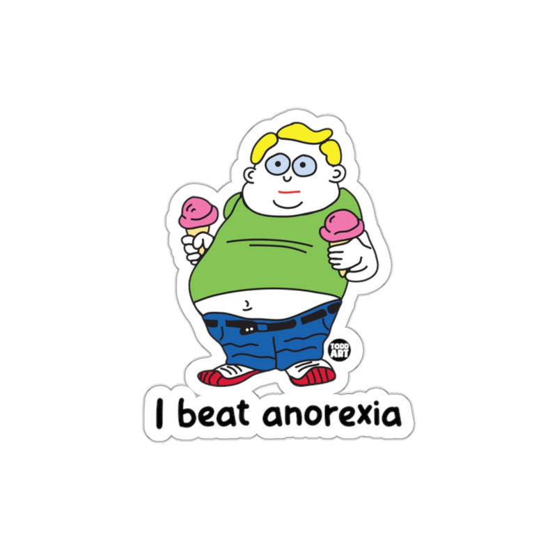 Load image into Gallery viewer, I Beat Anorexia Funny Cartoon Sticker

