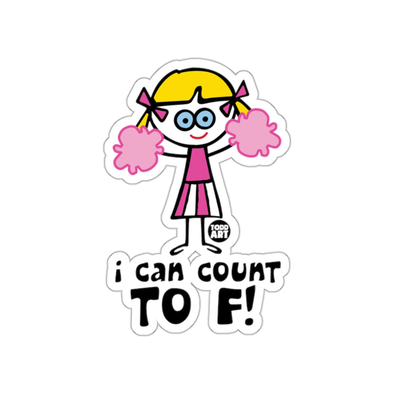 Load image into Gallery viewer, I Can Count To F Cheerleader Cartoon Sticker
