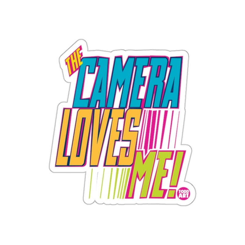 Load image into Gallery viewer, The Camera Loves Me Typography Sticker
