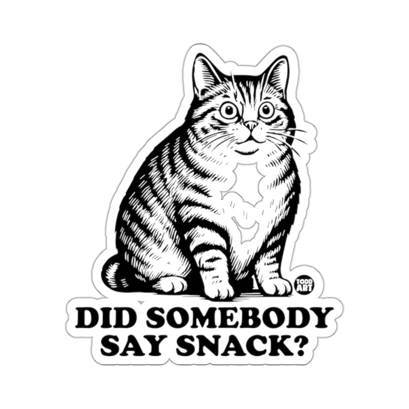 Load image into Gallery viewer, Curious Cat Did Somebody Say Snack Funny Animal 
