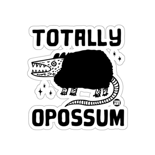 Totally Opossum Animal Humor Design Black Ink Art sticker