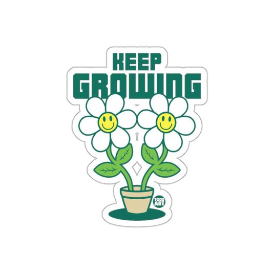 Keep Growing Smiley Flower Pot with Todd Art sticker