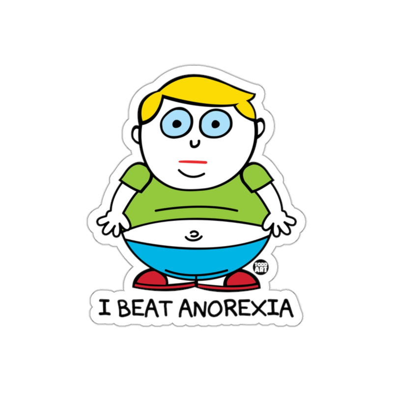 Load image into Gallery viewer, I Beat Anorexia Funny Cartoon Sticker
