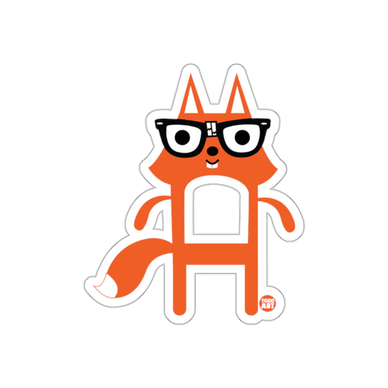 Load image into Gallery viewer, Cute Fox Character with Glasses Sticker Design

