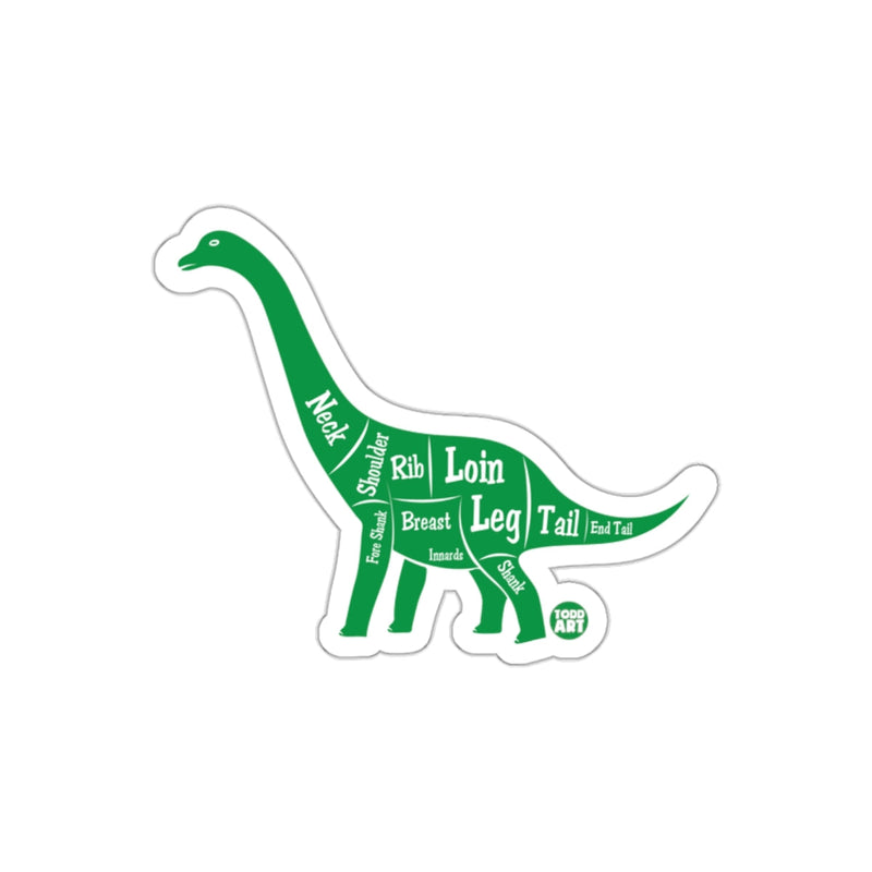 Load image into Gallery viewer, Dinosaur Meat Cuts Diagram Illustration Sticker
