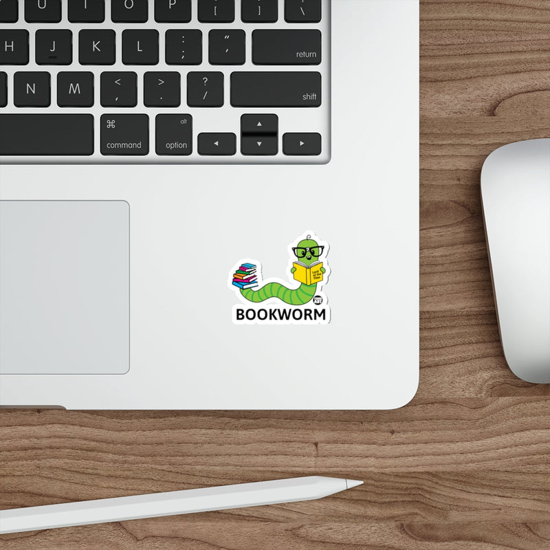 Load image into Gallery viewer, Cute Bookworm Reading with Glasses Sticker
