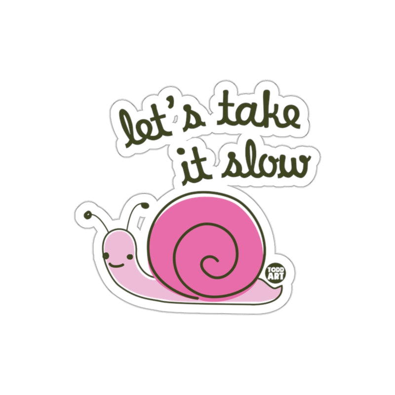 Load image into Gallery viewer, Let's Take It Slow Snail Cartoon Sticker Product
