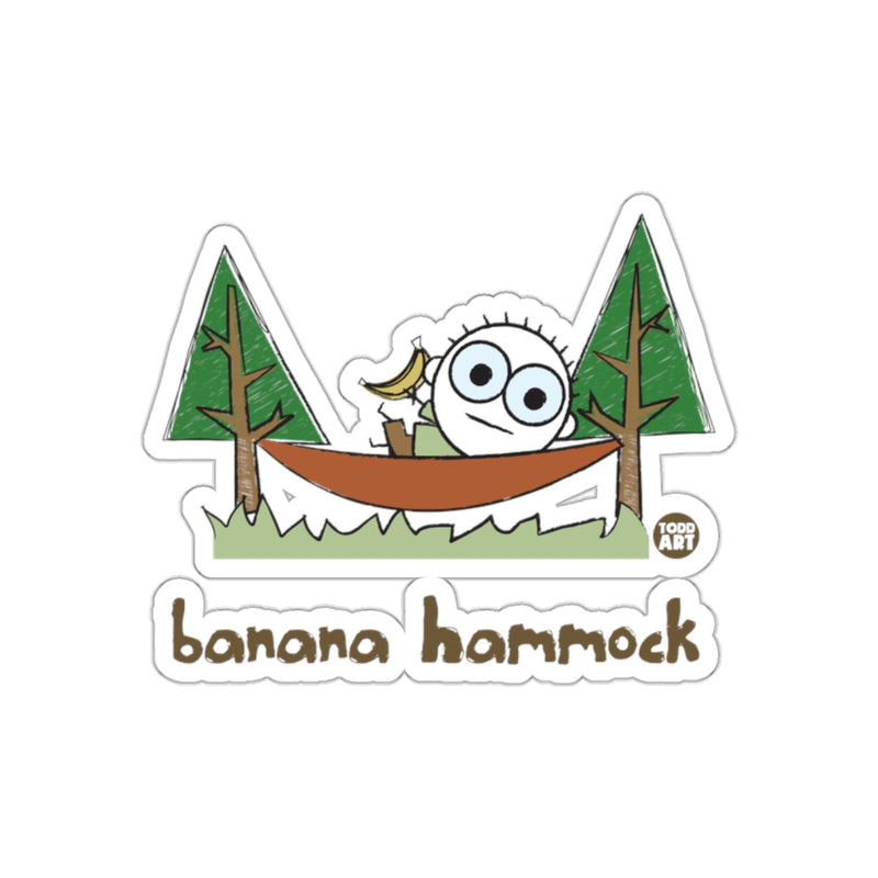 Load image into Gallery viewer, Fun Banana Hammock Character Sticker for Outdoor Lovers
