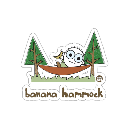 Fun Banana Hammock Character Sticker for Outdoor Lovers
