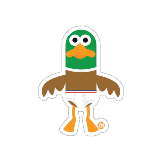 Funny Cartoon Duck With Boxer Shorts Sticker