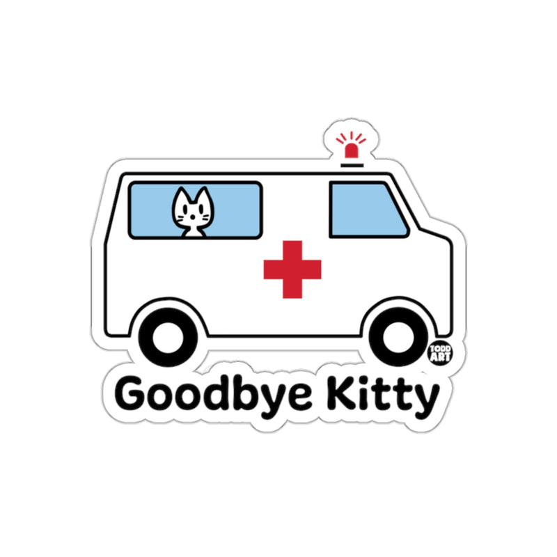 Load image into Gallery viewer, Goodbye Kitty Ambulance Sticker with Red Cross Design

