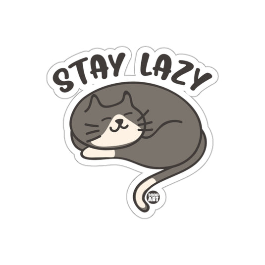 Stay Lazy Sleeping Cat Design Todd Art Sticker