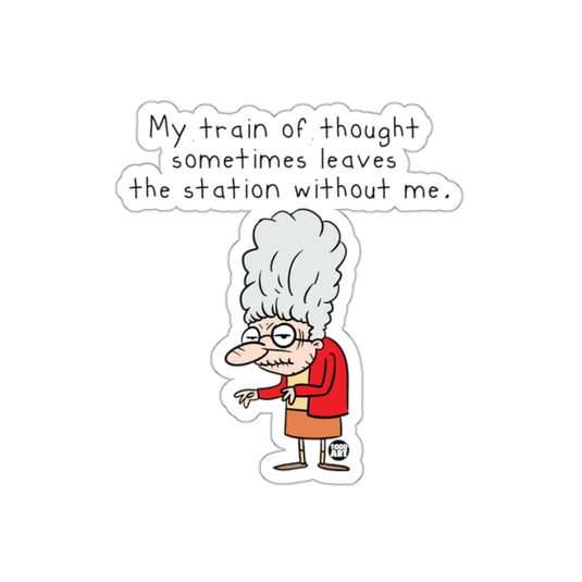 Funny Cartoon Train of Thought Sticker Decal