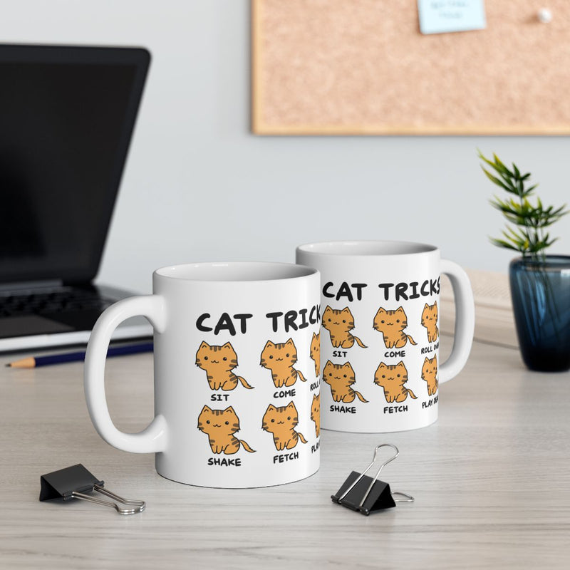 Load image into Gallery viewer, Cat Tricks Mug Featuring Cute Cat Illustrations
