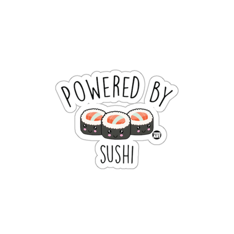 Load image into Gallery viewer, Powered by Sushi Funny Graphic Sticker Decal
