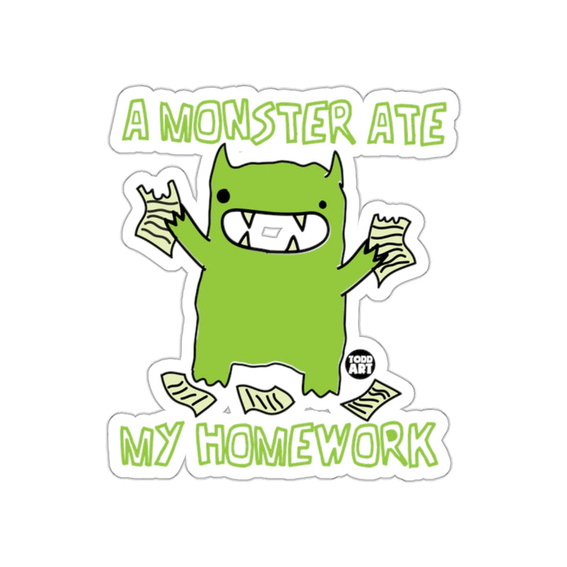 Load image into Gallery viewer, A Monster Ate My Homework Cute Graphic Sticker
