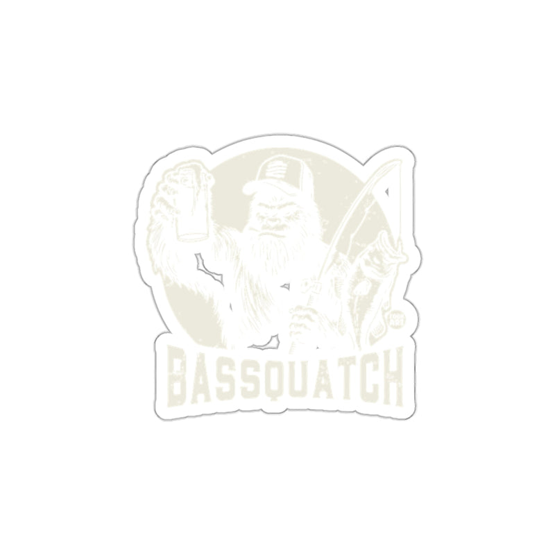 Load image into Gallery viewer, Bassquatch Fishing Themed Sticker Fun Design
