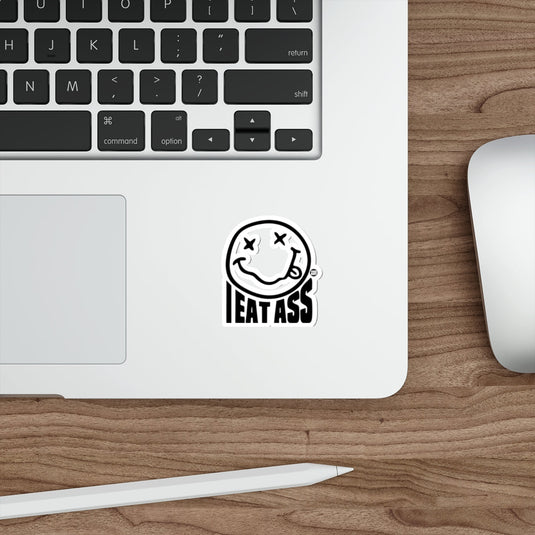 I Eat Ass Smiley Face X Eyes Tongue Graphic sticker 