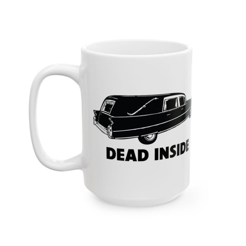Load image into Gallery viewer, Dead Inside Hearse Design White Mug
