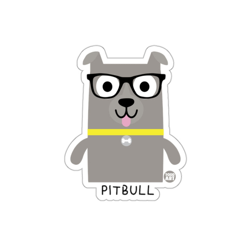 Load image into Gallery viewer, Cute Cartoon Pitbull with Glasses Sticker
