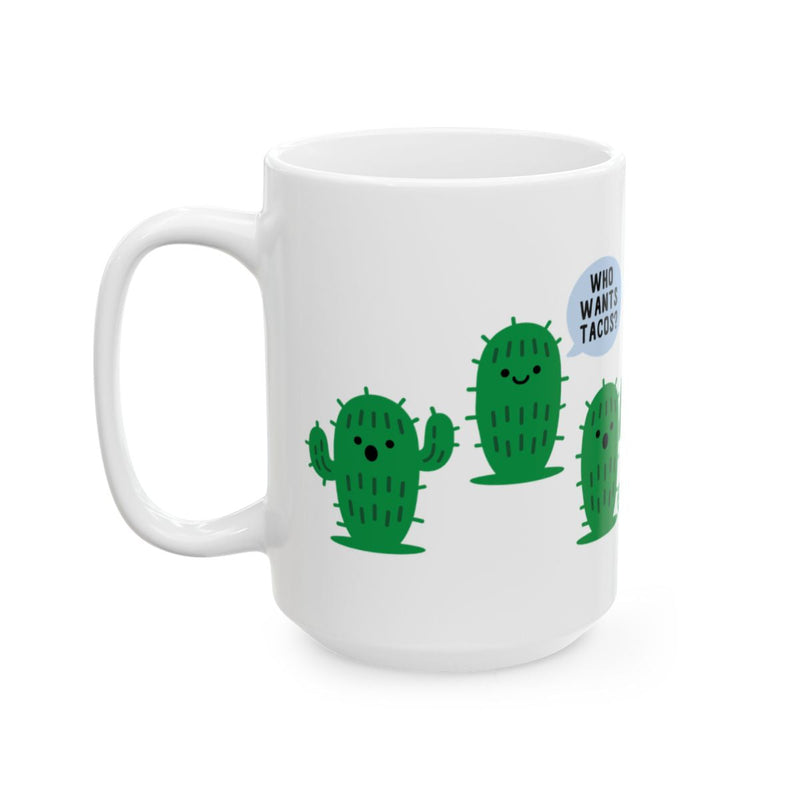 Load image into Gallery viewer, Cute Cactus Design Who Wants Tacos Mug Product
