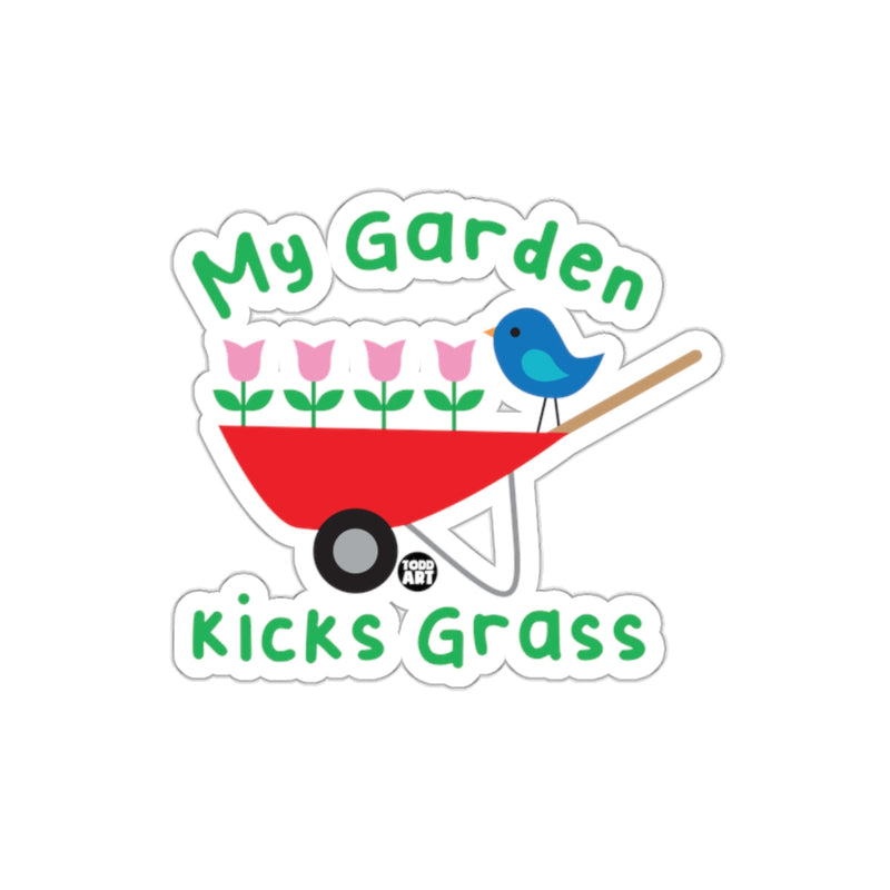 Load image into Gallery viewer, My Garden Kicks Grass Flowers And A Blue Bird sticker
