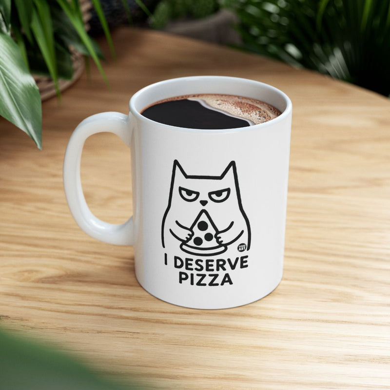 Load image into Gallery viewer, Funny Cat with Pizza Print Mug for Coffee Lovers
