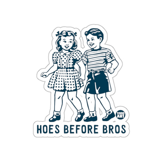 Hoes Before Bros Retro Style Sticker