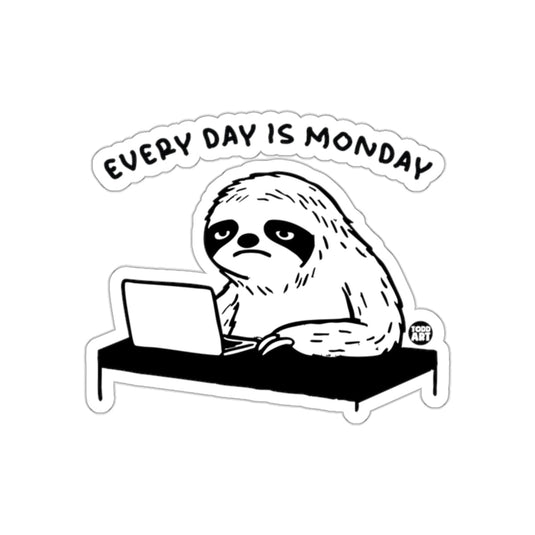 Every Day Is Monday Sloth Working Hard On Laptop sticker