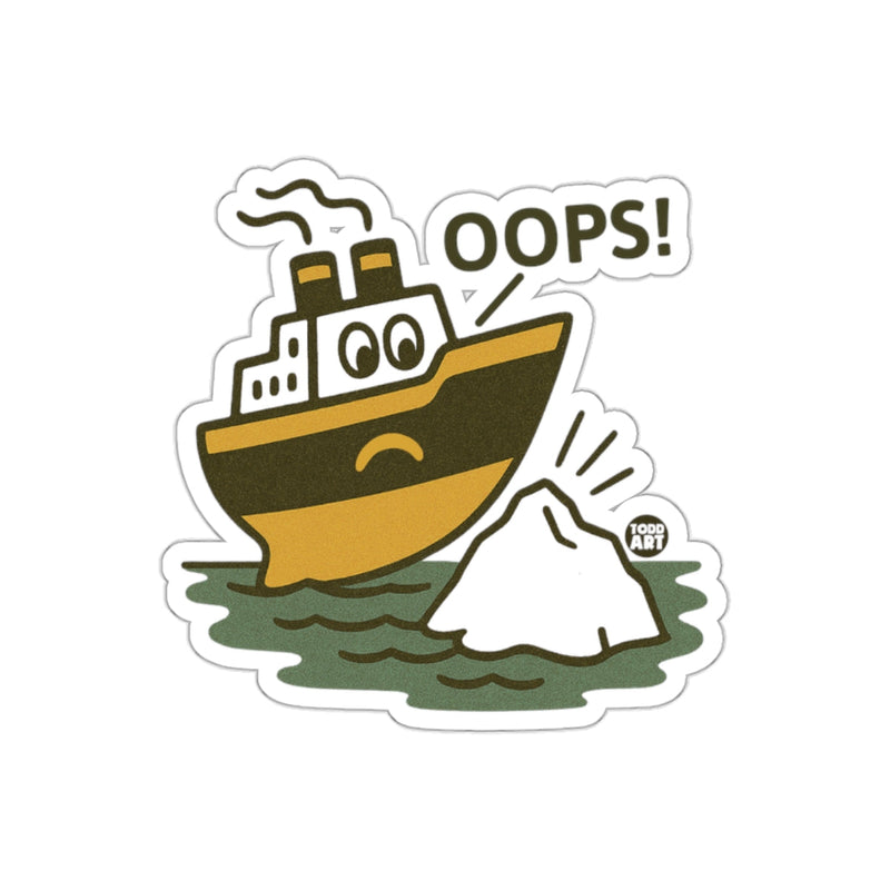Load image into Gallery viewer, Oops Ship Hitting an Iceberg Funny Sticker for Laptops
