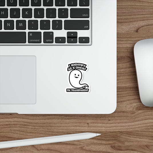 I Identify As A Ghost Im Transparent Funny Ghost Sticker 