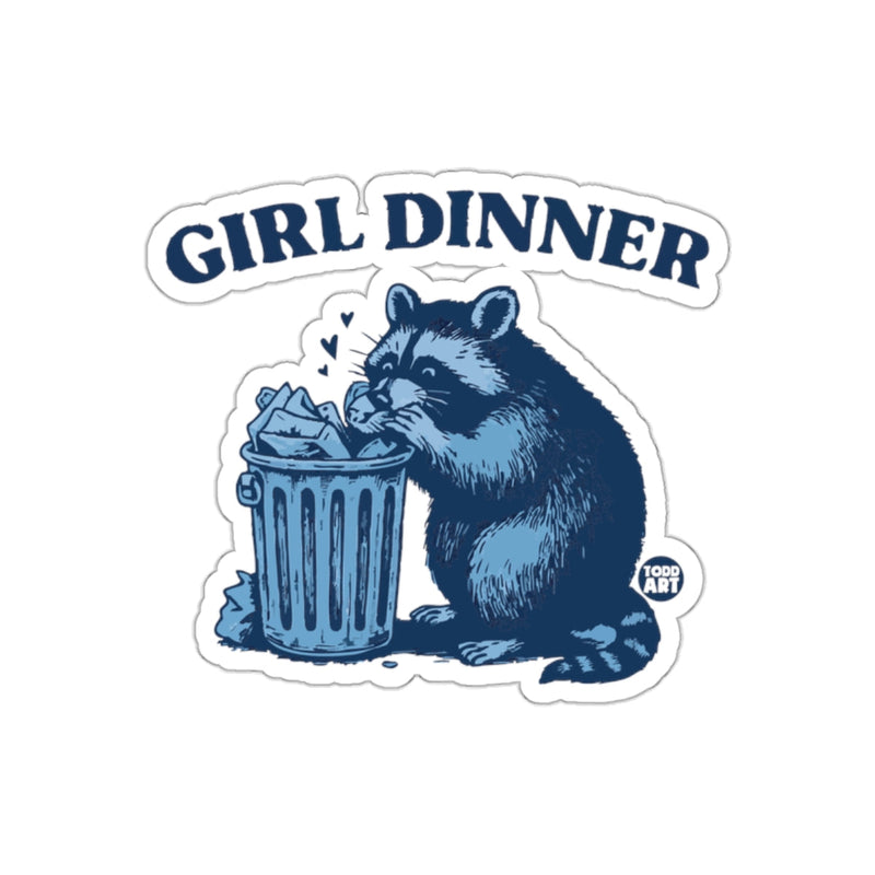 Load image into Gallery viewer, Girl Dinner Raccoon Eating Out of Trash Can sticker
