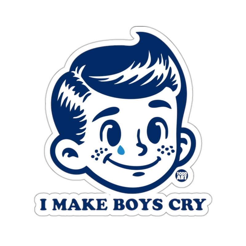 Load image into Gallery viewer, I MAKE BOYS CRY retro cartoon boy head single tear 
