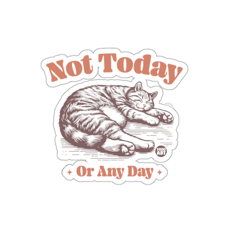 Load image into Gallery viewer, Not Today Or Any Day Sleeping Cat Sticker Fun Design
