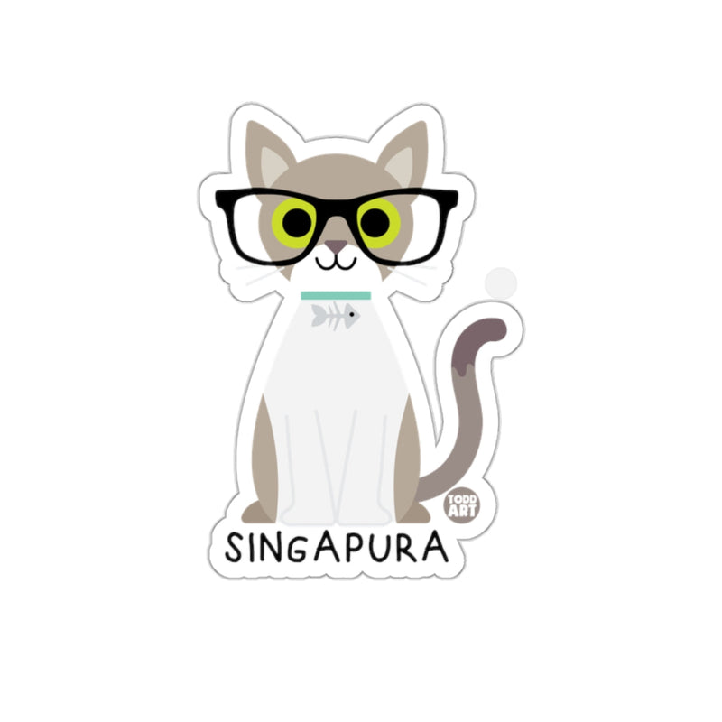 Load image into Gallery viewer, Singapura Cat with Glasses Cute Cartoon Sticker
