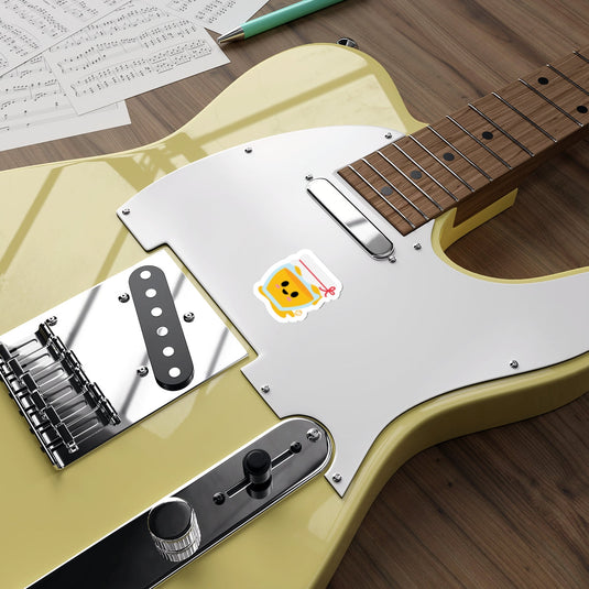 Cute Cartoon Banana Sticker on Electric Guitar Product