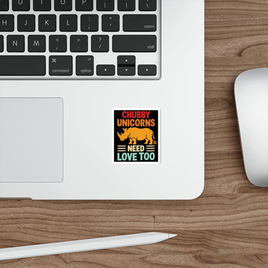 Chubby Unicorns Need Love Too Rhino Sticker Product