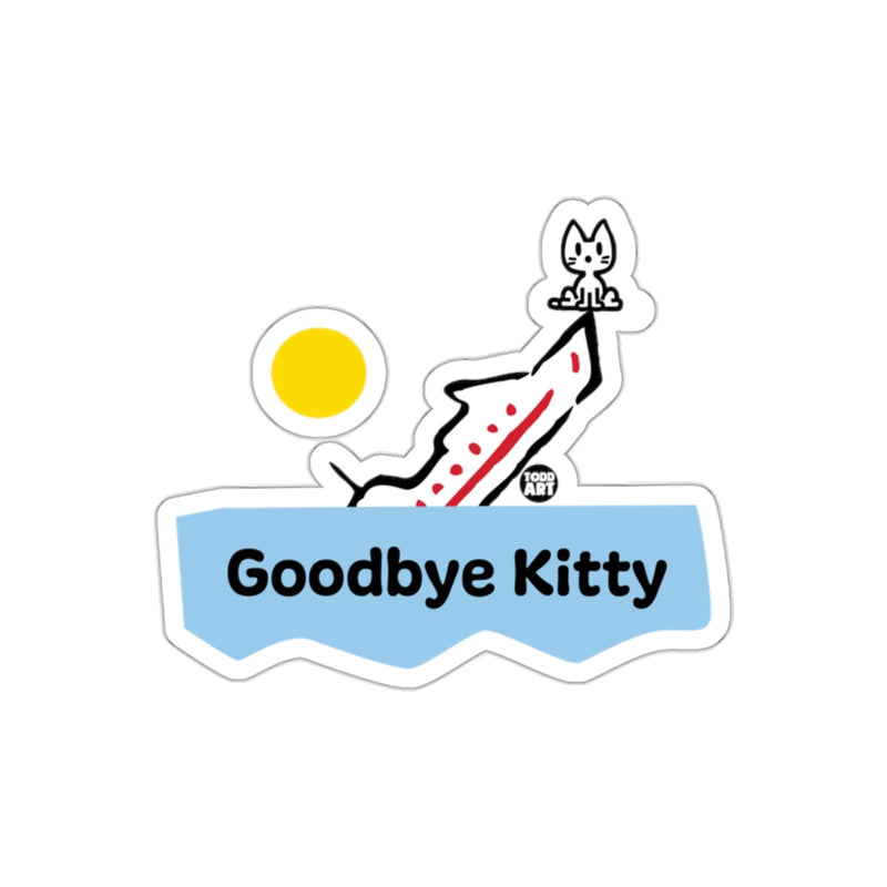 Load image into Gallery viewer, Goodbye Kitty with Sun and Ship Sticker
