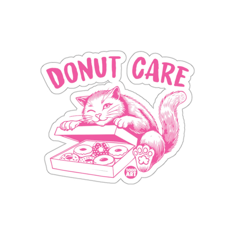 Load image into Gallery viewer, Cute Pink Cat Donut Care Sticker Fun Design
